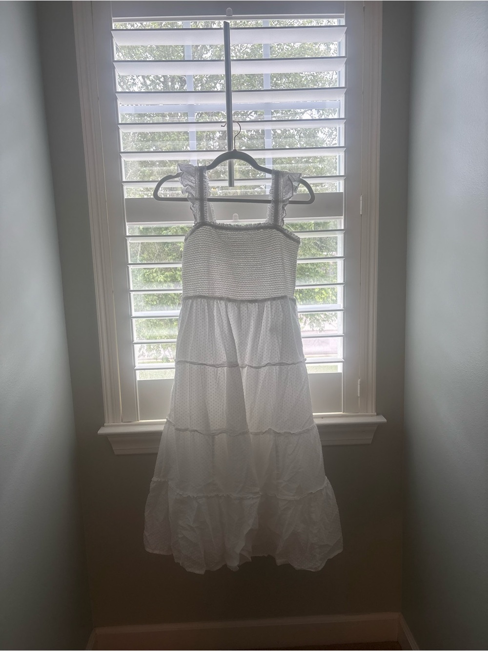 JCrew White Minky Dot Dress